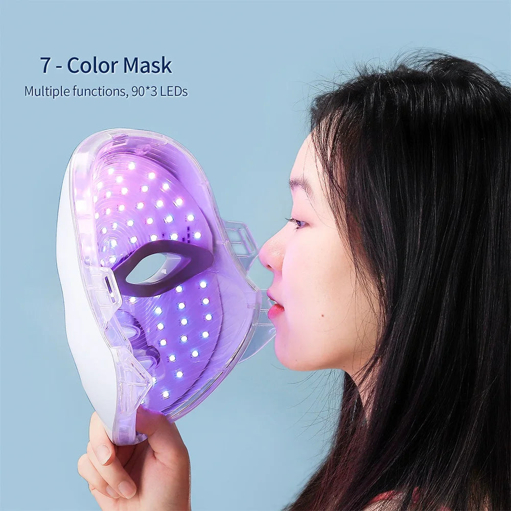 7 Color LED Light Therapy Face Mask Spa Treatment At Home