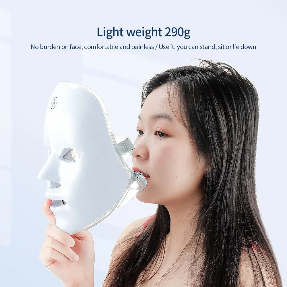 7 Color LED Light Therapy Face Mask Spa Treatment At Home